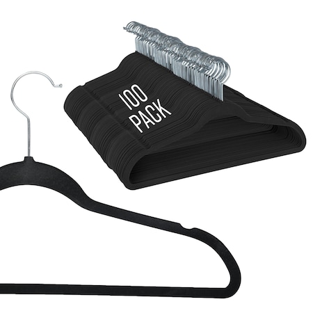 Simplify Slim Velvet Suit Hangers in Black, 100PK 23240-BLK-100-BX